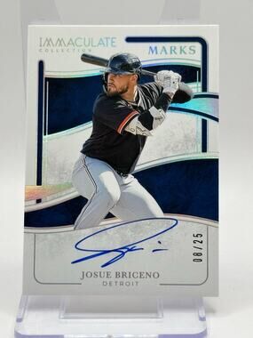 2026 Panini Immaculate Josue Briceno Silver Marks On Card Auto 8/25 SP Tigers